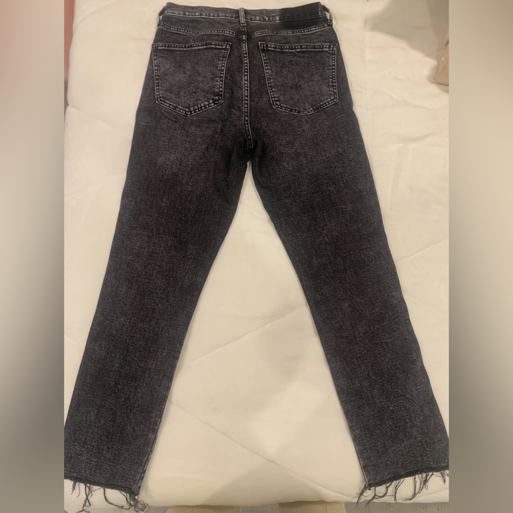 Gap Black Distressed High Rise Cropped Cigarette Jeans